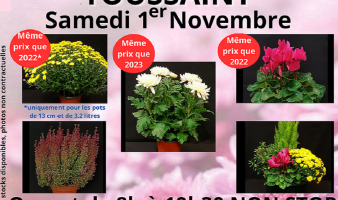 Offre spéciale fête de la Toussaint du 13.10 au 01.11 !